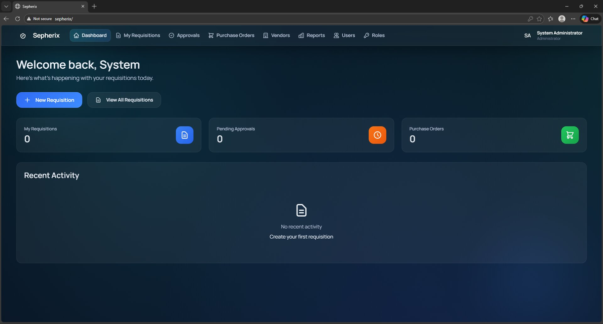 Sepherix Dashboard